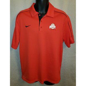Ohio State Buckeyes Scarlet Nike Dri-Fit Polyester Coach's Polo - Mens Medium